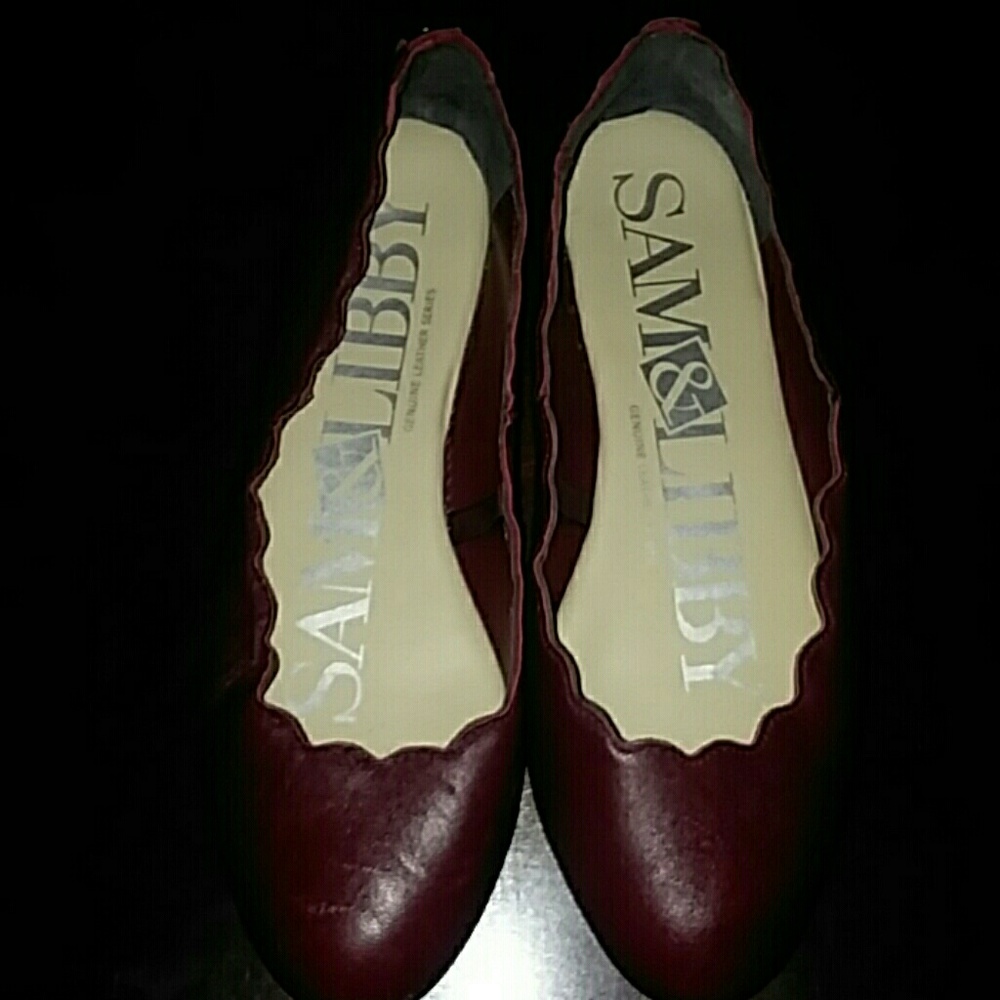 Burgundy flats